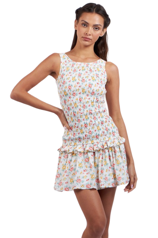 Apparel- Sky to Moon Smocked Body Ruffle Mini Dress