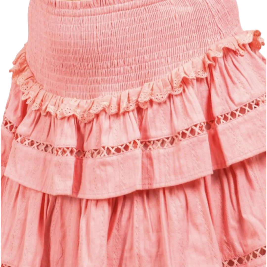 Apparel- Fanco Embroidered Ruffled Mini Skirt