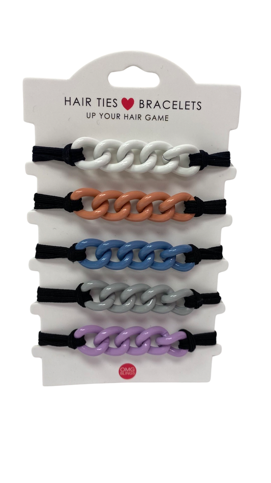 Hair Ties- M&E Bling 5 Piece Hair Tie Bracelet Set aht11g