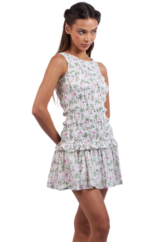 Apparel- Sky to Moon Smocked Body Ruffle Mini Dress