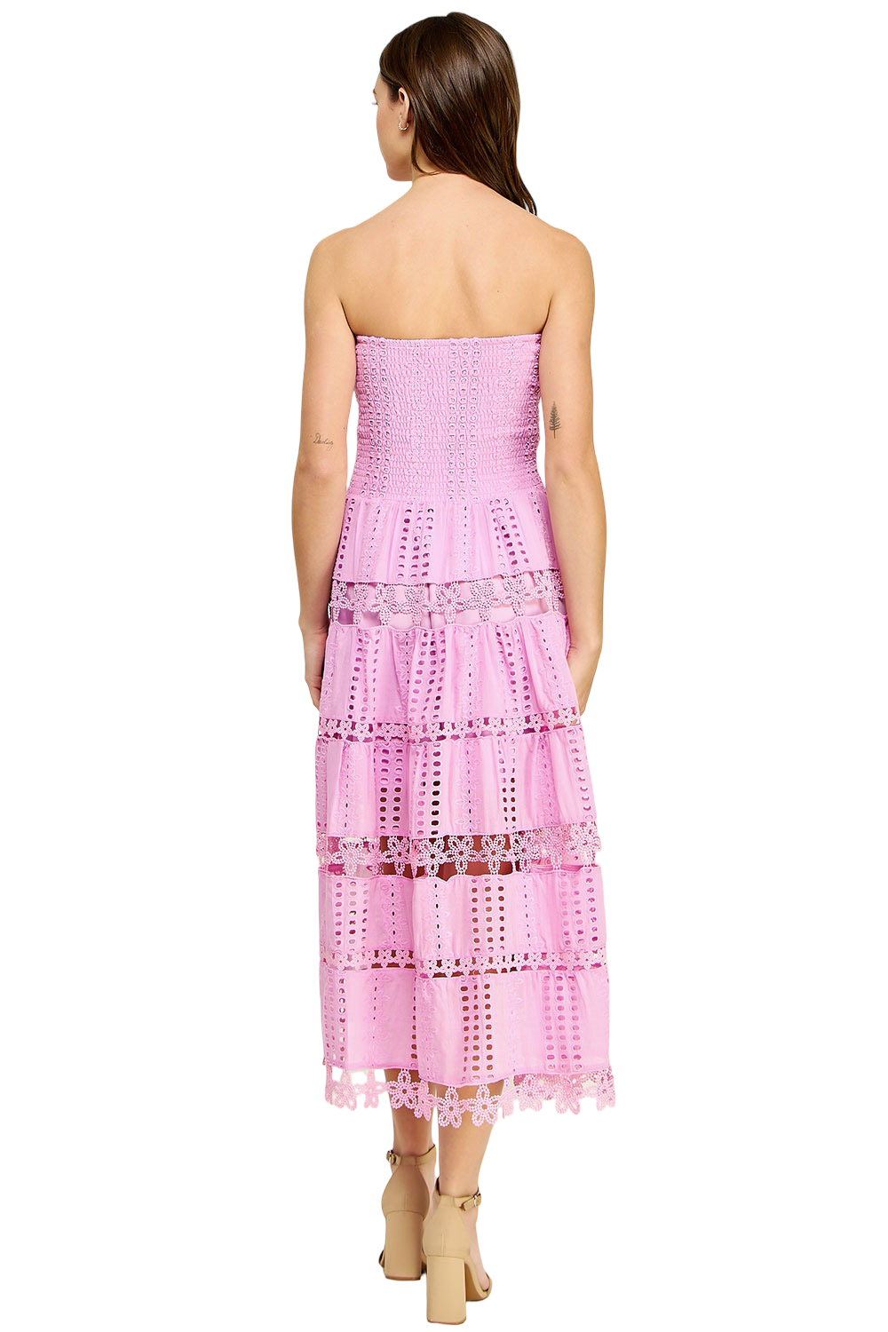 Apparel- Strut and Bolt Eyelet Lace Tube Midi Dress