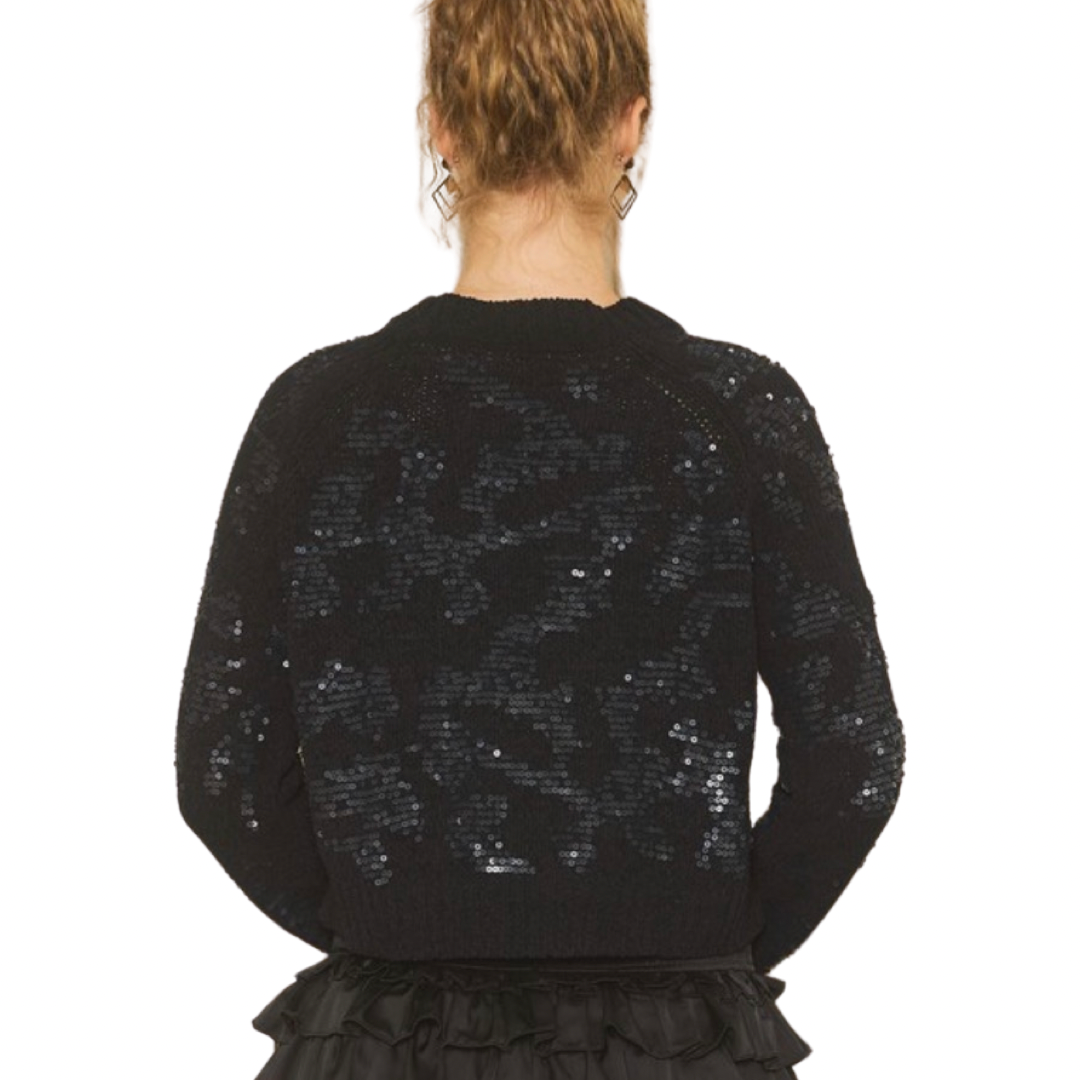 Apparel- Idem Ditto Cropped Sequin Sweater