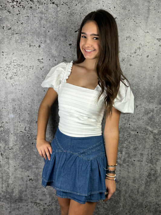 Girls- If So Denim Mini Skirt Skorts
