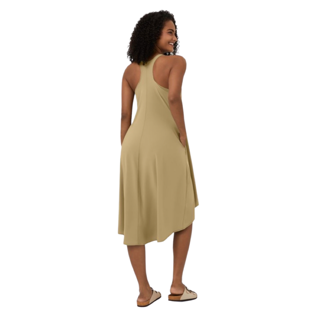 Apparel- Halara Breezeful* Backless Racerback Side Pocket High Low Midi Dress