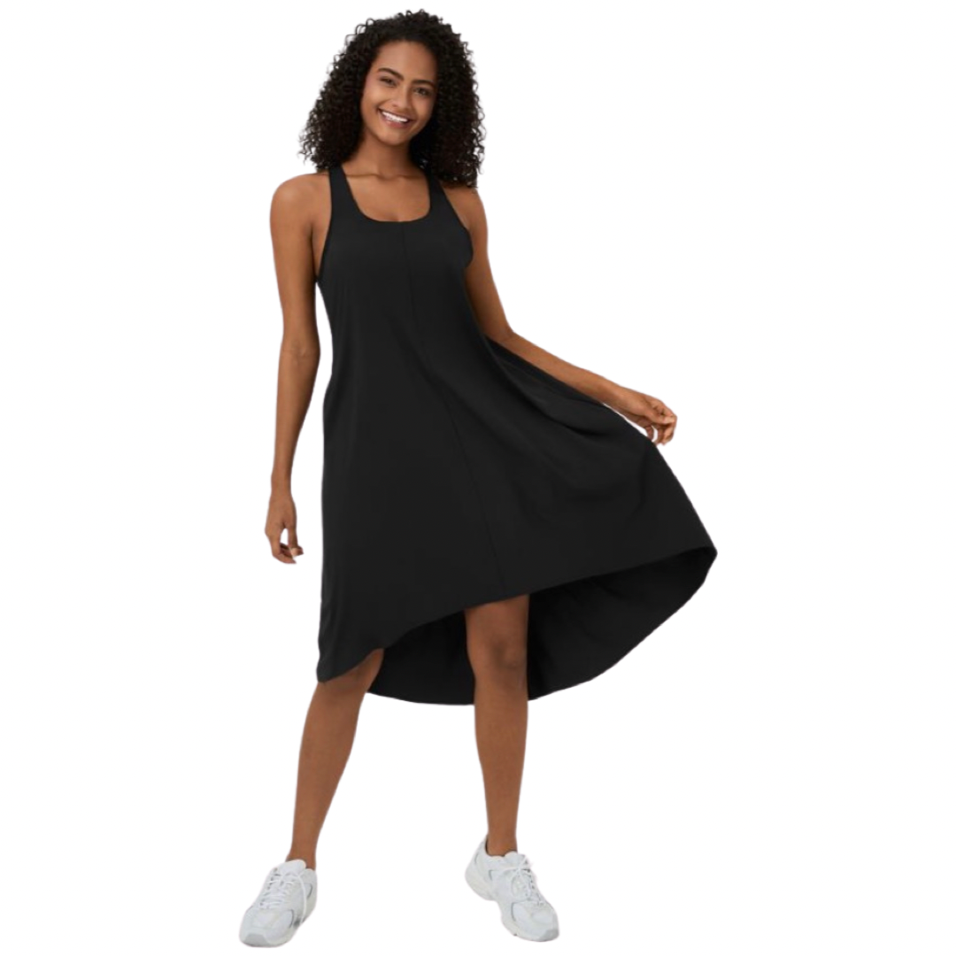 Apparel- Halara Breezeful* Backless Racerback Side Pocket High Low Midi Dress