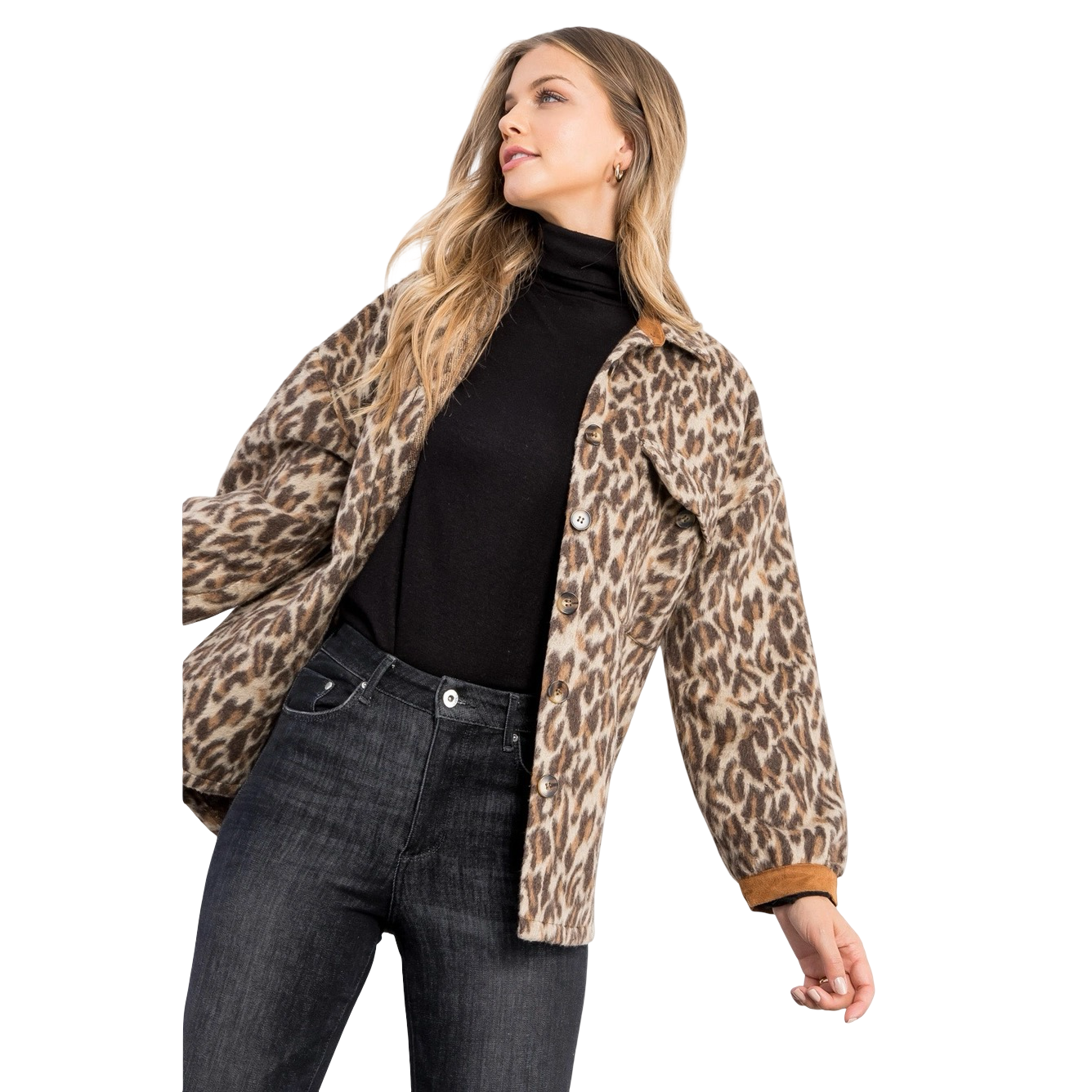 Apparel- THML Button Up Leopard Jacket