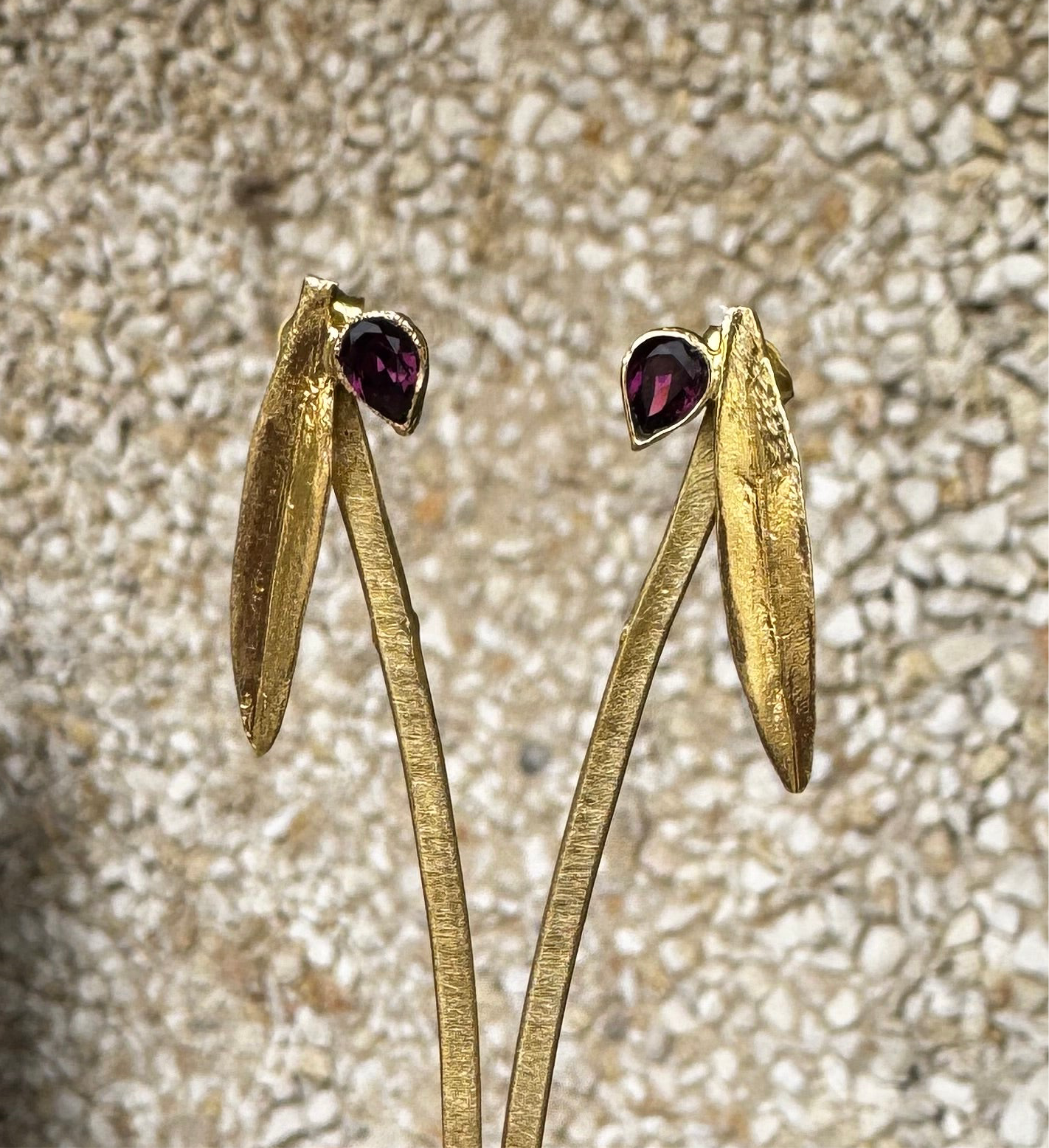 Earrings- Kalliope Drop Leaf and Crystal Earrings