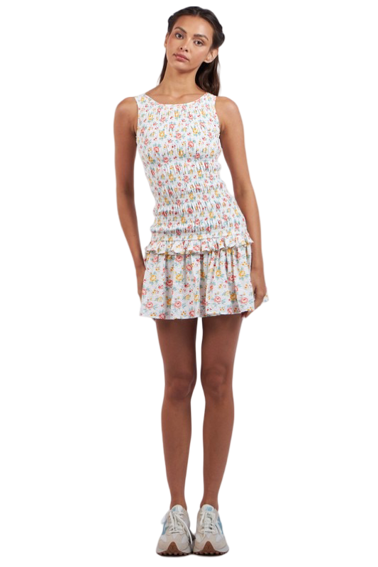 Apparel- Sky to Moon Smocked Body Ruffle Mini Dress