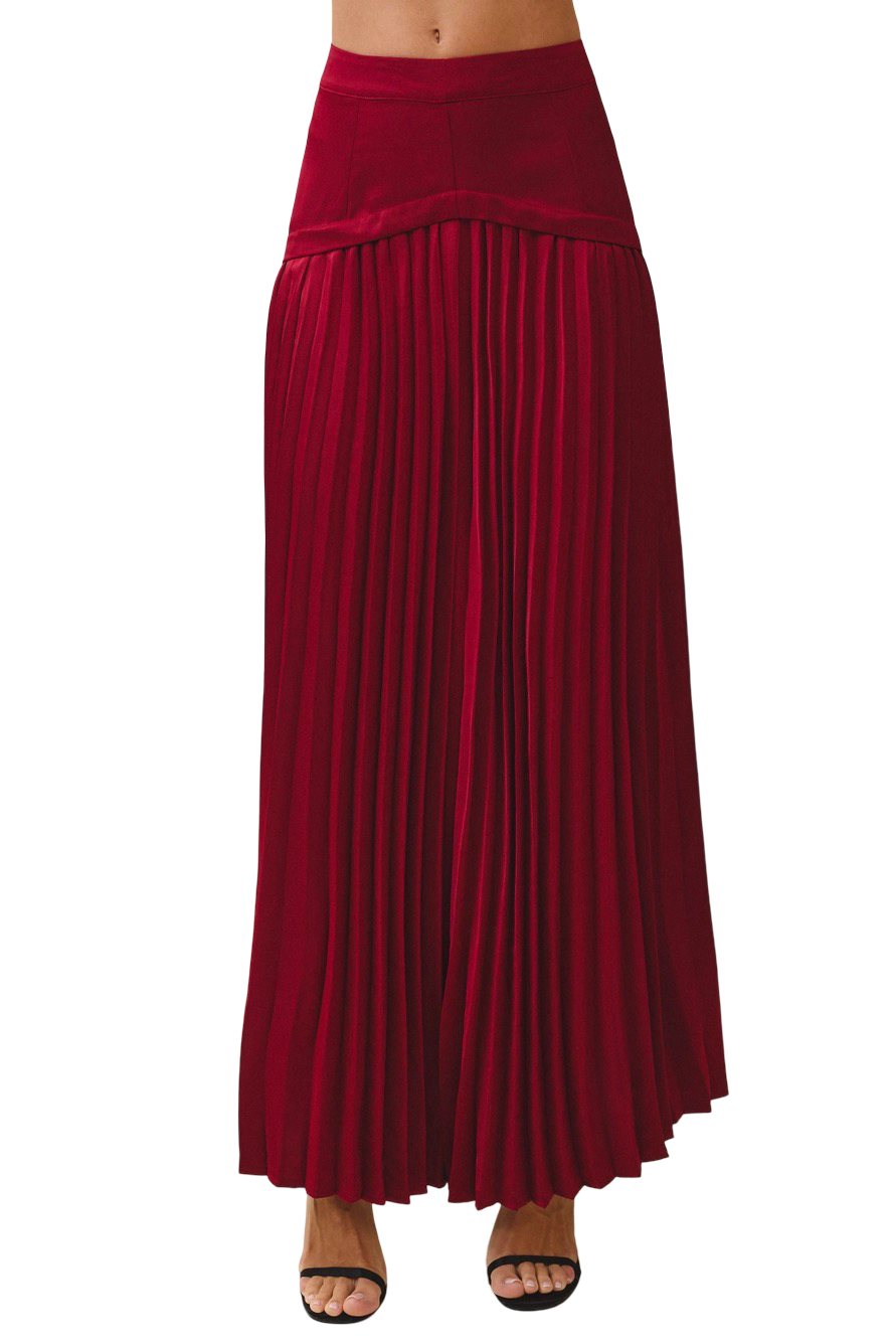 Apparel- TCEC Wide Yoke Pleated Maxi Skirt