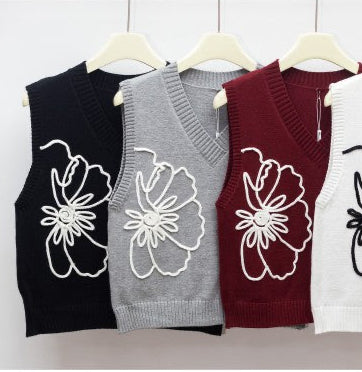 Apparel-Mermaid Embroidered Sweater Vest