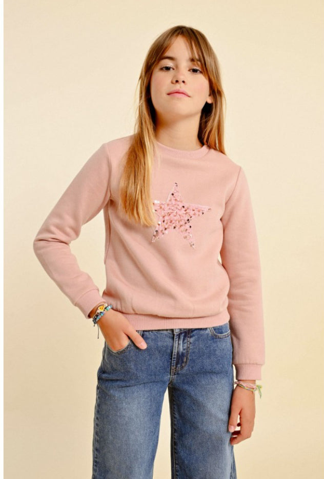 Girls-Molly Bracken Girl Sequin Star Sweatshirt