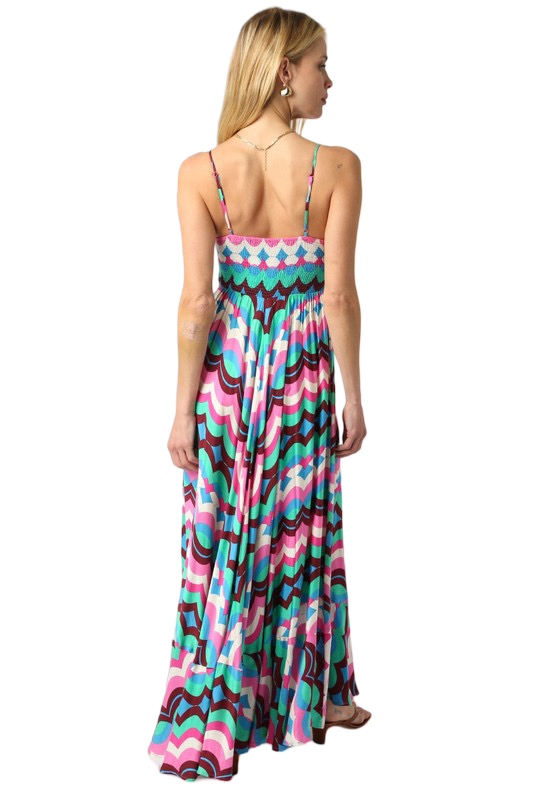 Apparel-Olivaceous Multi Maxi Dress