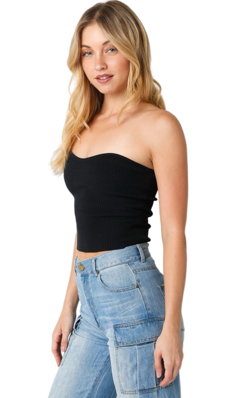 Apparel-Olivaceous Fitted Tube Top