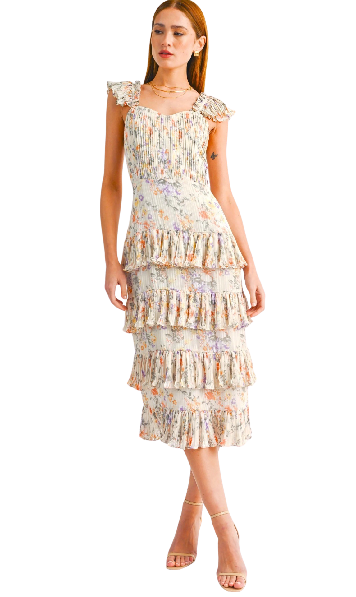 Apparel- Reset by Jane Kristi Floral Tiered Ruffled Maxi Dress