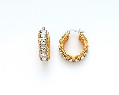 Earrings- M&E Bling Small Hoop Gold and CZ
