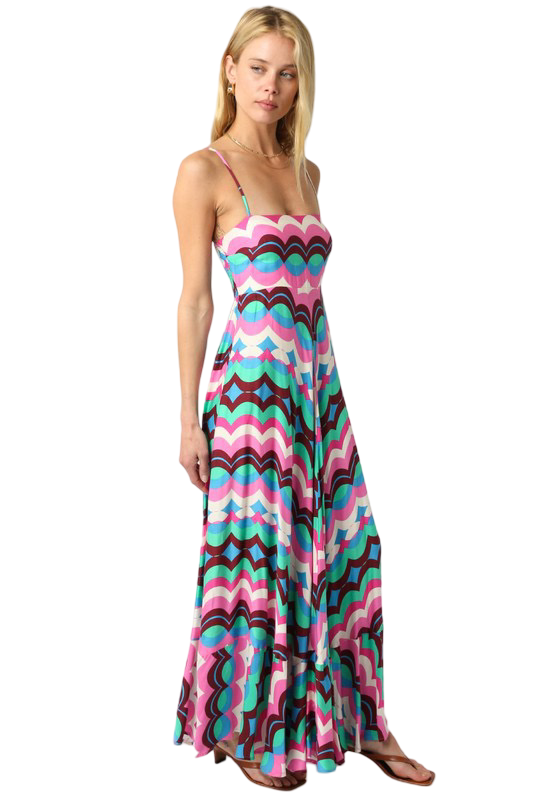 Apparel-Olivaceous Multi Maxi Dress
