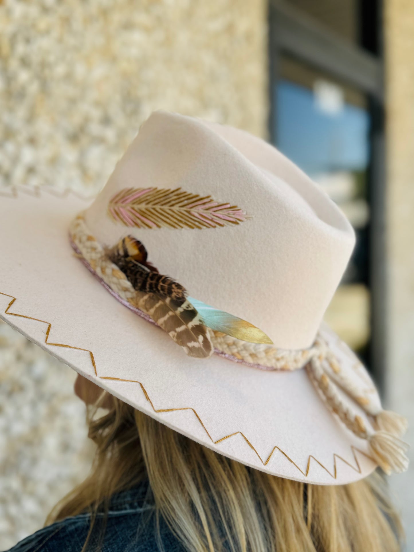 Hats- C.Shel Feathered Felt Hat