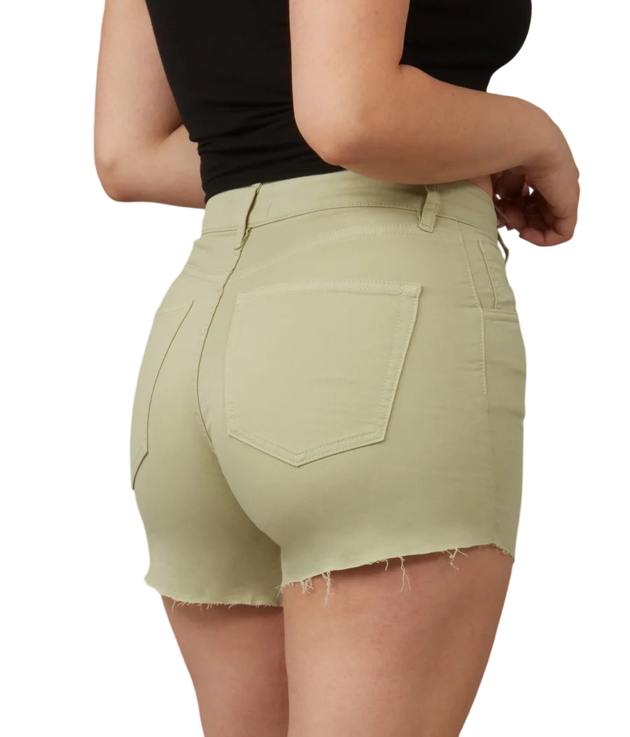 Apparel- Lola LIANA SAGE High Rise Denim Shorts