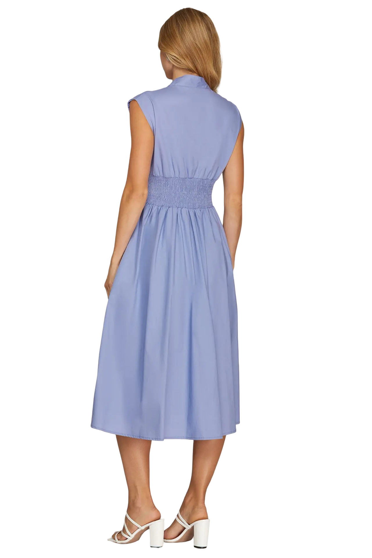 She+Sky Smocked Waist Midi Dress