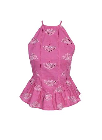 Apparel- Adelyn Rae Jeanette Embroidered Eyelet Halter Top