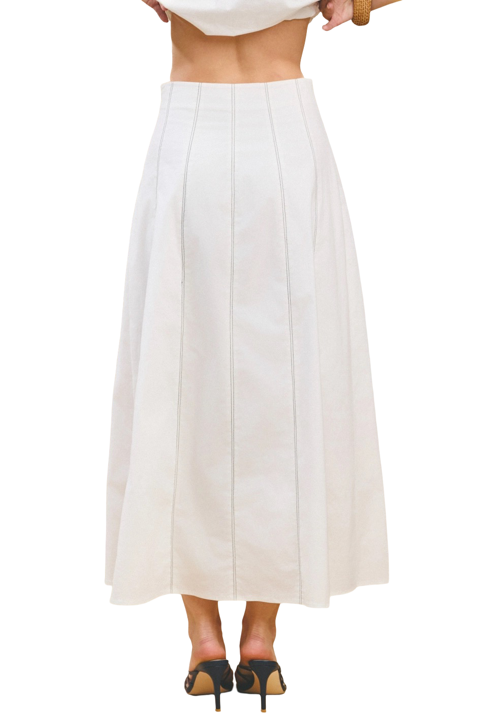 Apparel-TCEC Contrast Topstitch Maxi Skirt