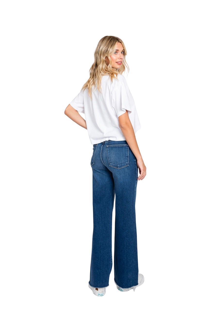 Apparel- Letter To Juliet Paola A-Line Wide Scissor Cut Jeans