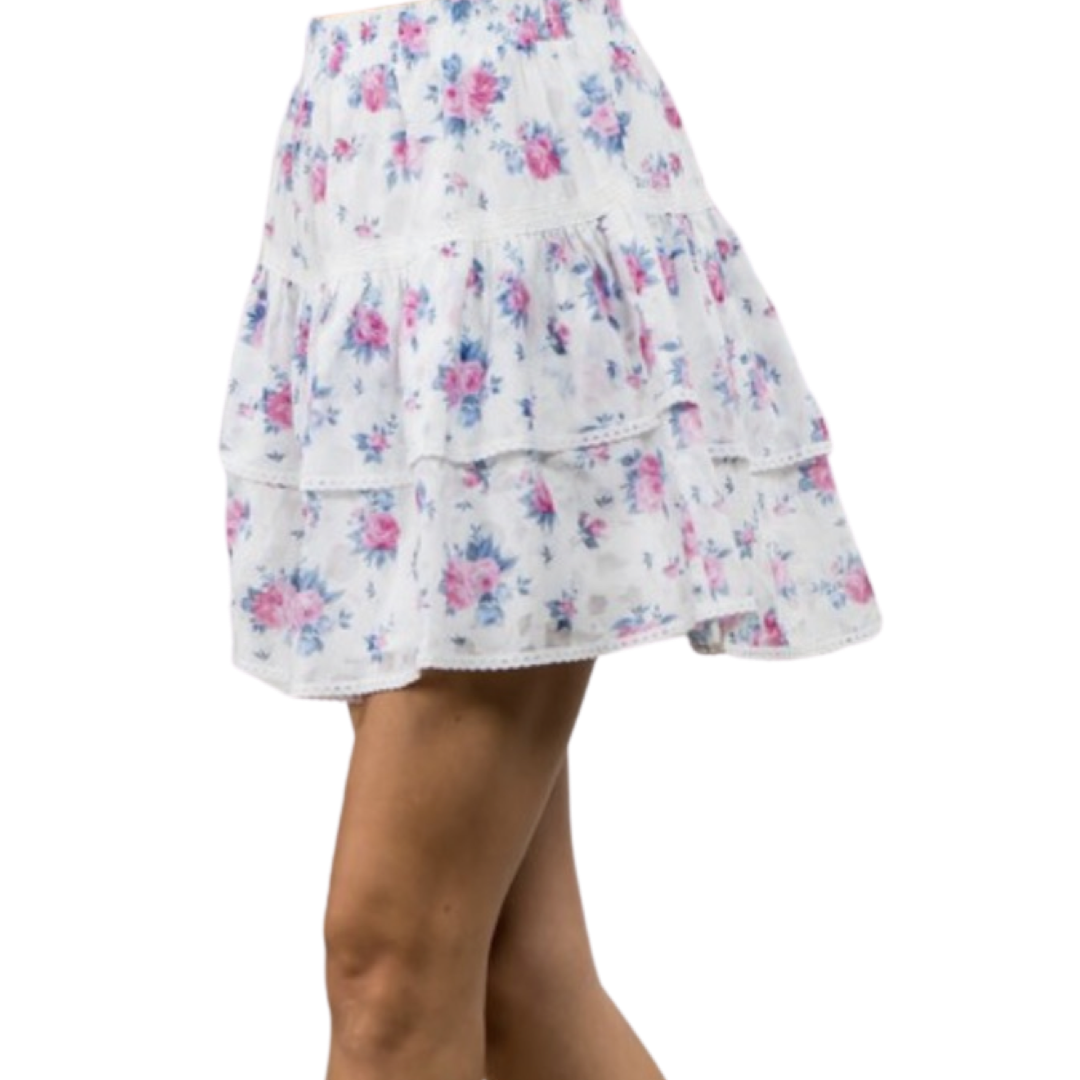 Apparel- Fanco Tiered Floral Mini Skirt