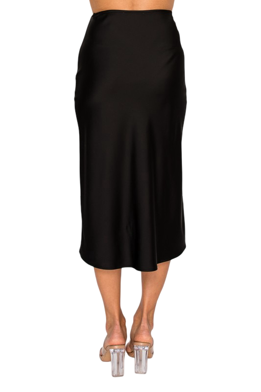 DNA Couture Satin Midi Skirt