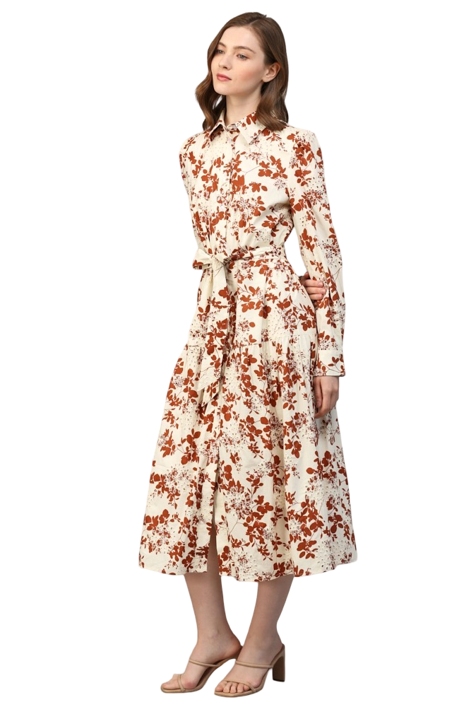 Apparel-Fate Broderie Anglaise Button Front Tie Waist Maxi Dress