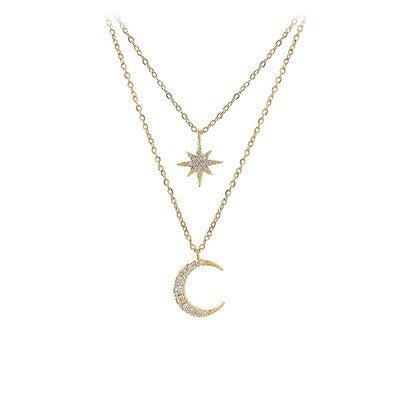 Necklaces- Crescent Moon and Star Necklace