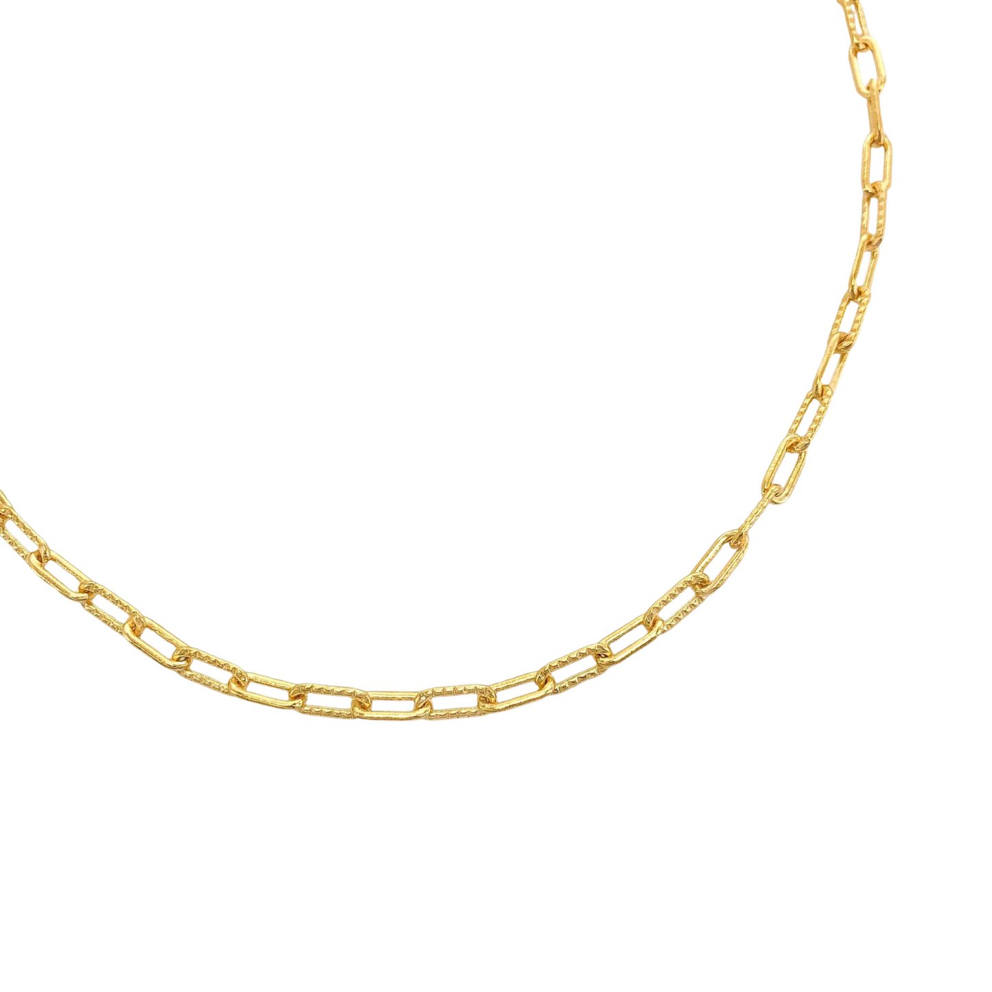 Necklaces- M&E Bling Gold Filled Twist Paperclip Chain 864nk029