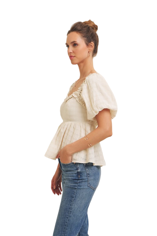 Apparel- In February Sheer Organza Blouse Top