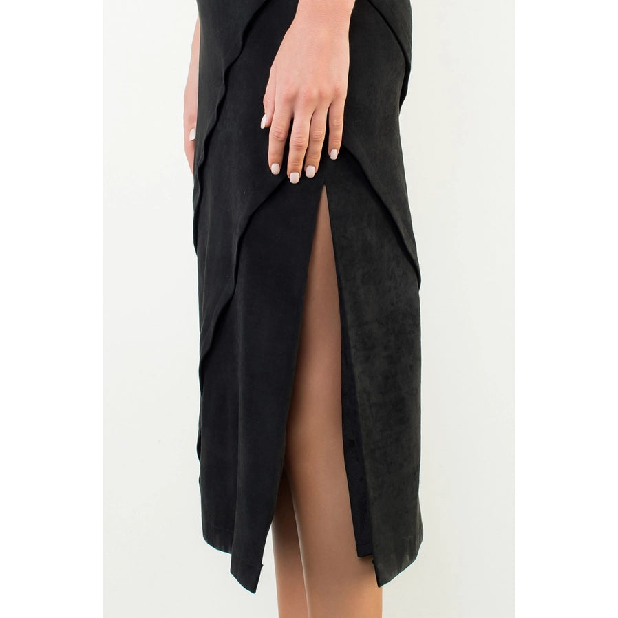 Apparel- THML Suede Wrap Detail Midi Skirt