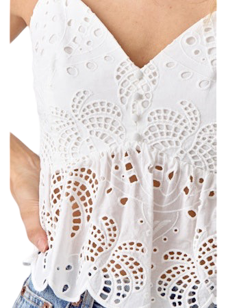 Apparel- Adelyn Rae Chelsea Cotton Eyelet Tank