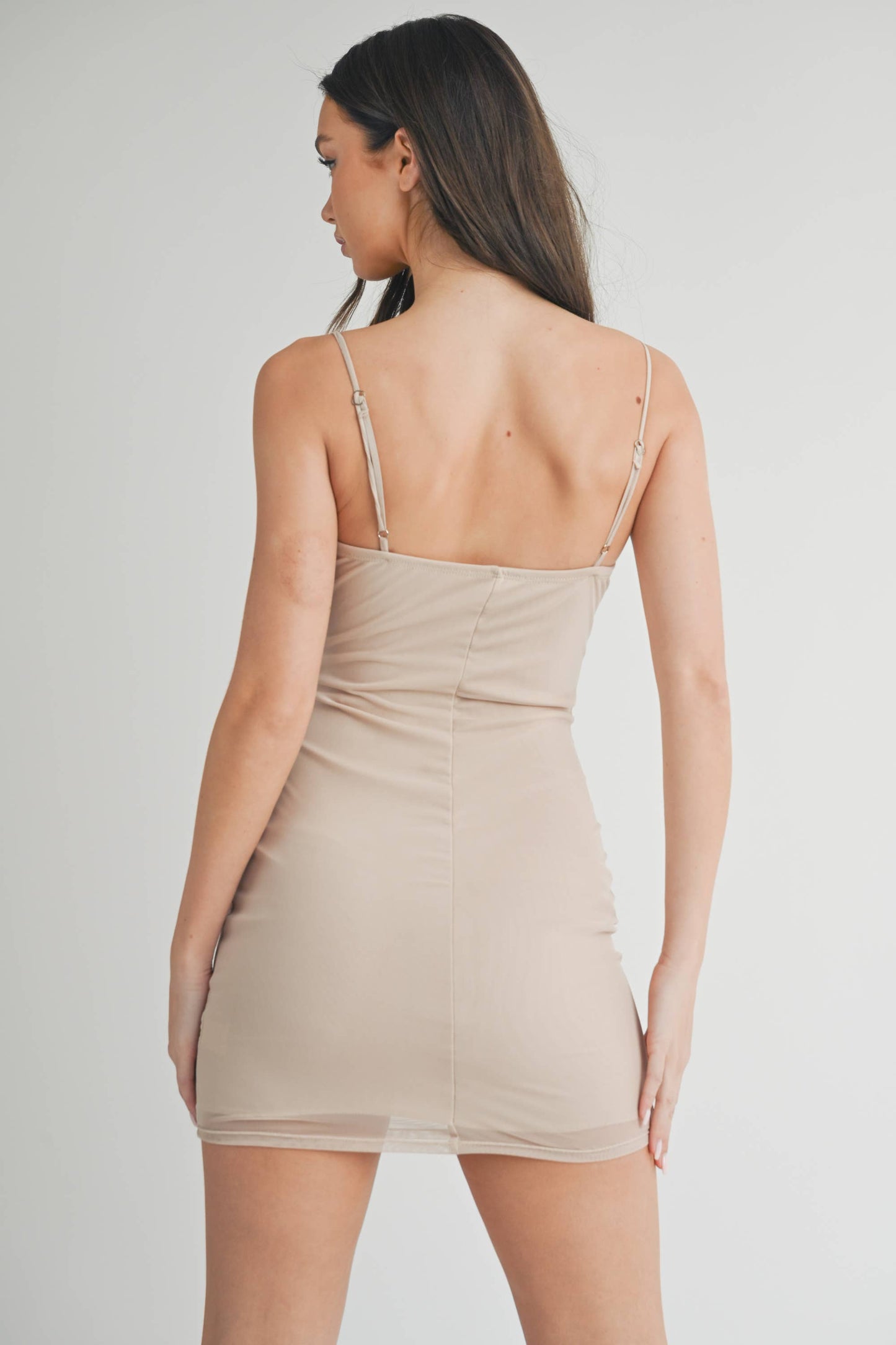 Apparel- Kelsis Sleeveless Mesh Mini Dress With Ruffle