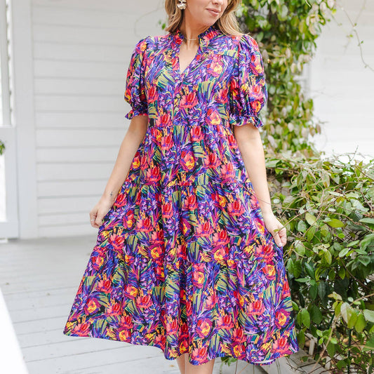 Apparel- Mary Square Evie Wanderlust Midi Dress