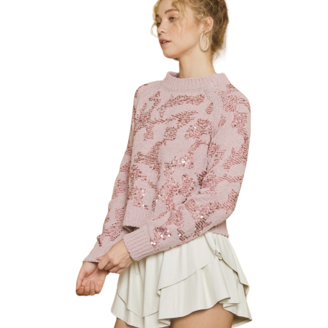 Apparel- Idem Ditto Cropped Sequin Sweater