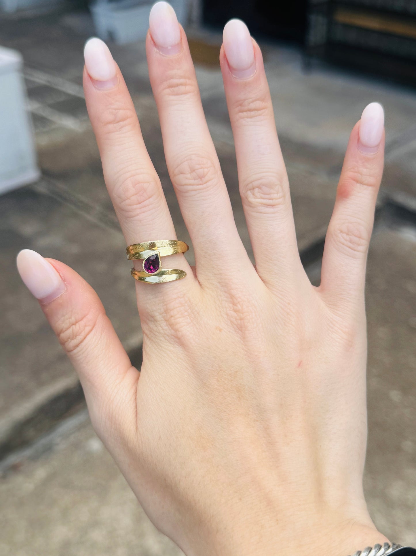 Rings- Kalliope Bronze Swirl Crystal Ring