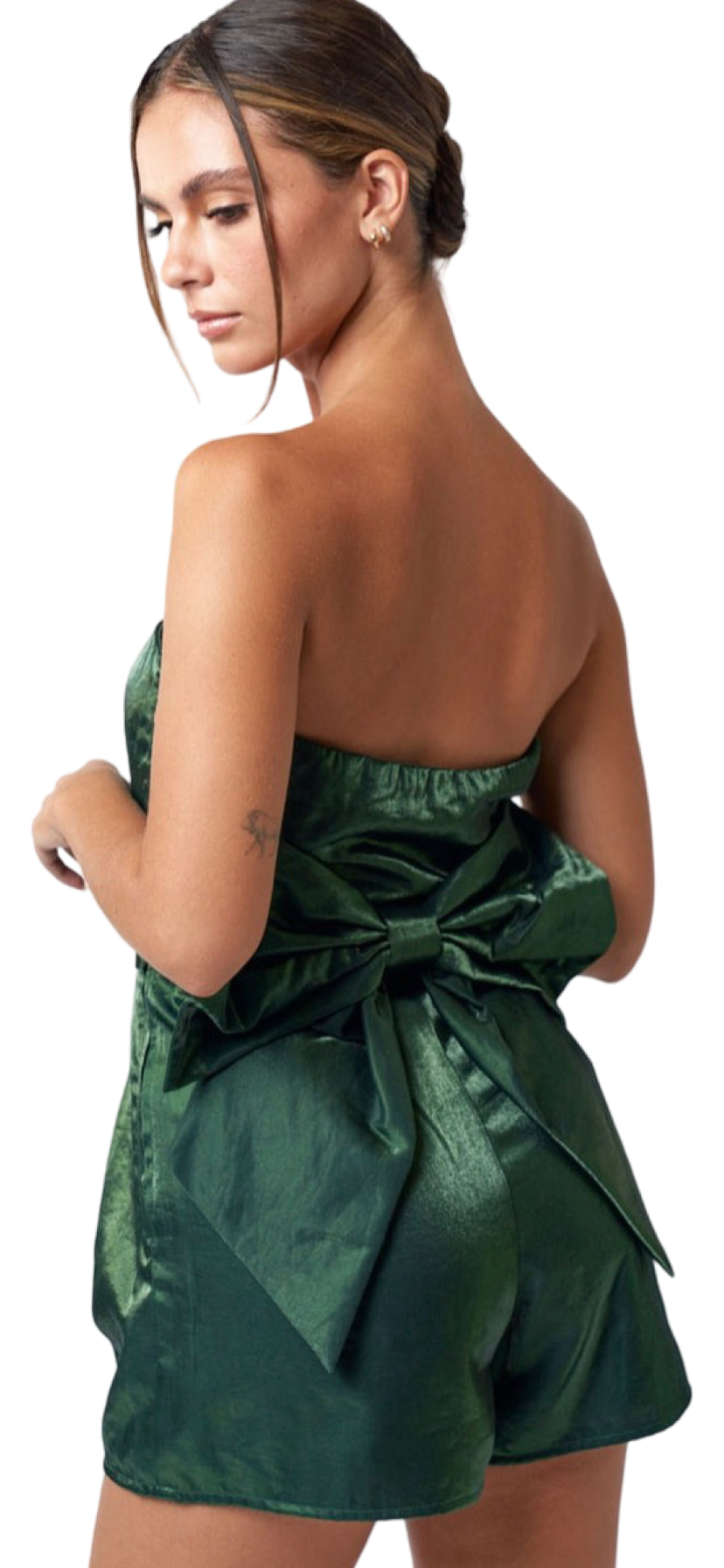 Apparel- Blue Blush Strapless Bow Tie Romper