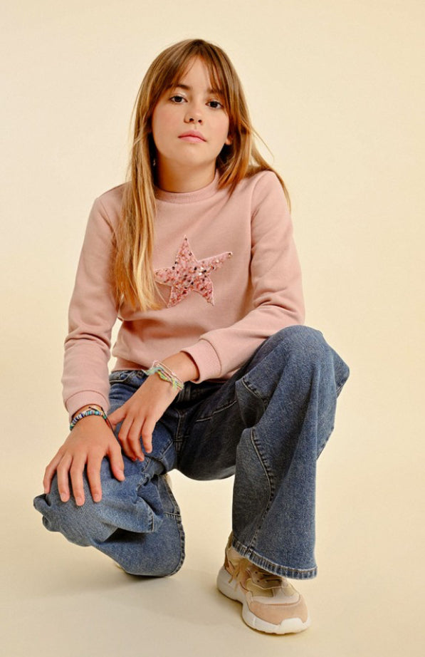 Girls-Molly Bracken Girl Sequin Star Sweatshirt
