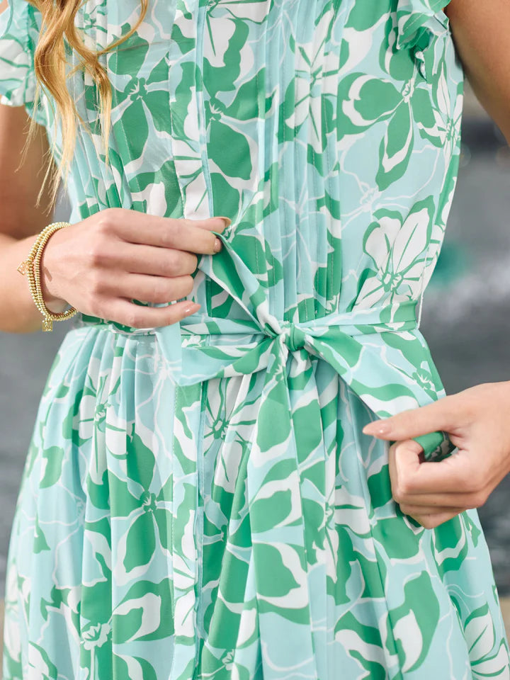 Apparel- Mary Square Jenn Tropical Bouquet Midi Dress