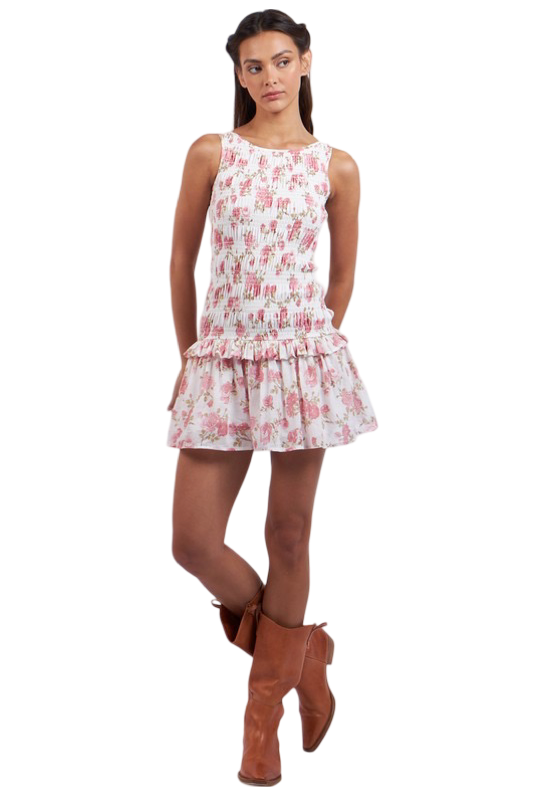 Apparel- Sky to Moon Smocked Body Ruffle Mini Dress
