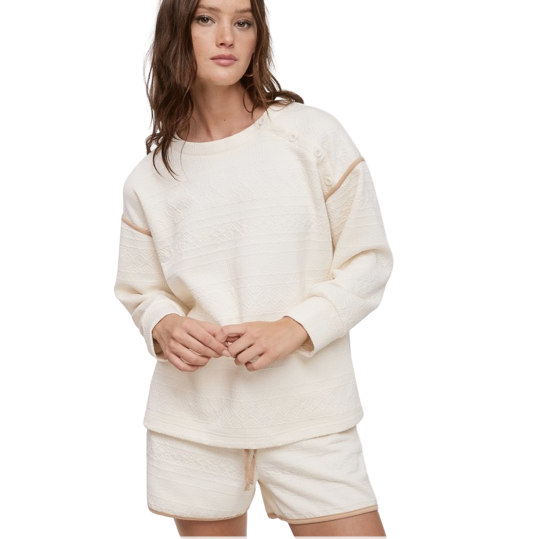 Apparel- Fanco Oversized Quilted Sweatshirt