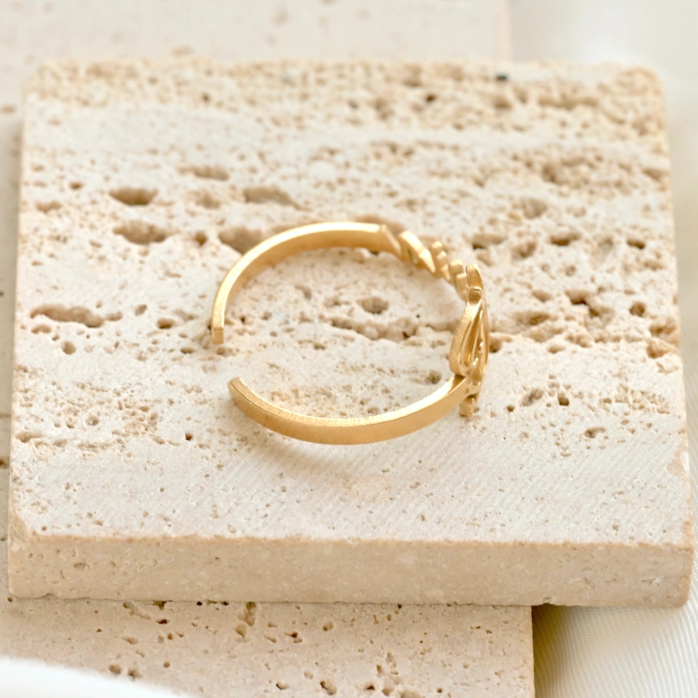 Rings- Custom Name Ring 18k Gold Personalized Name Open Ring