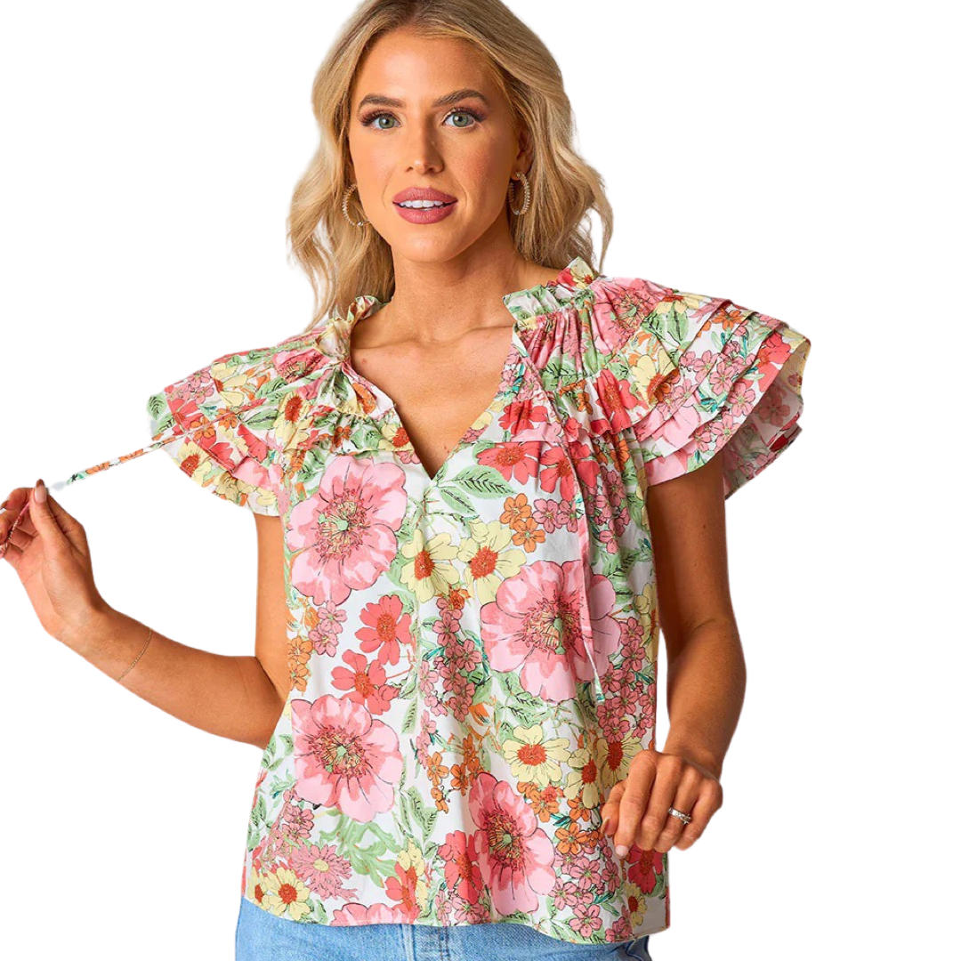 Apparel- Buddy Love Carla Ruffle Eyelet Top