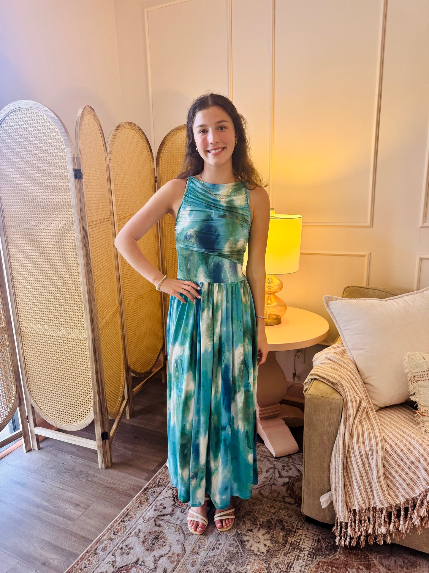 Apparel- Olivaceous Terrie Blue Maxi Dress