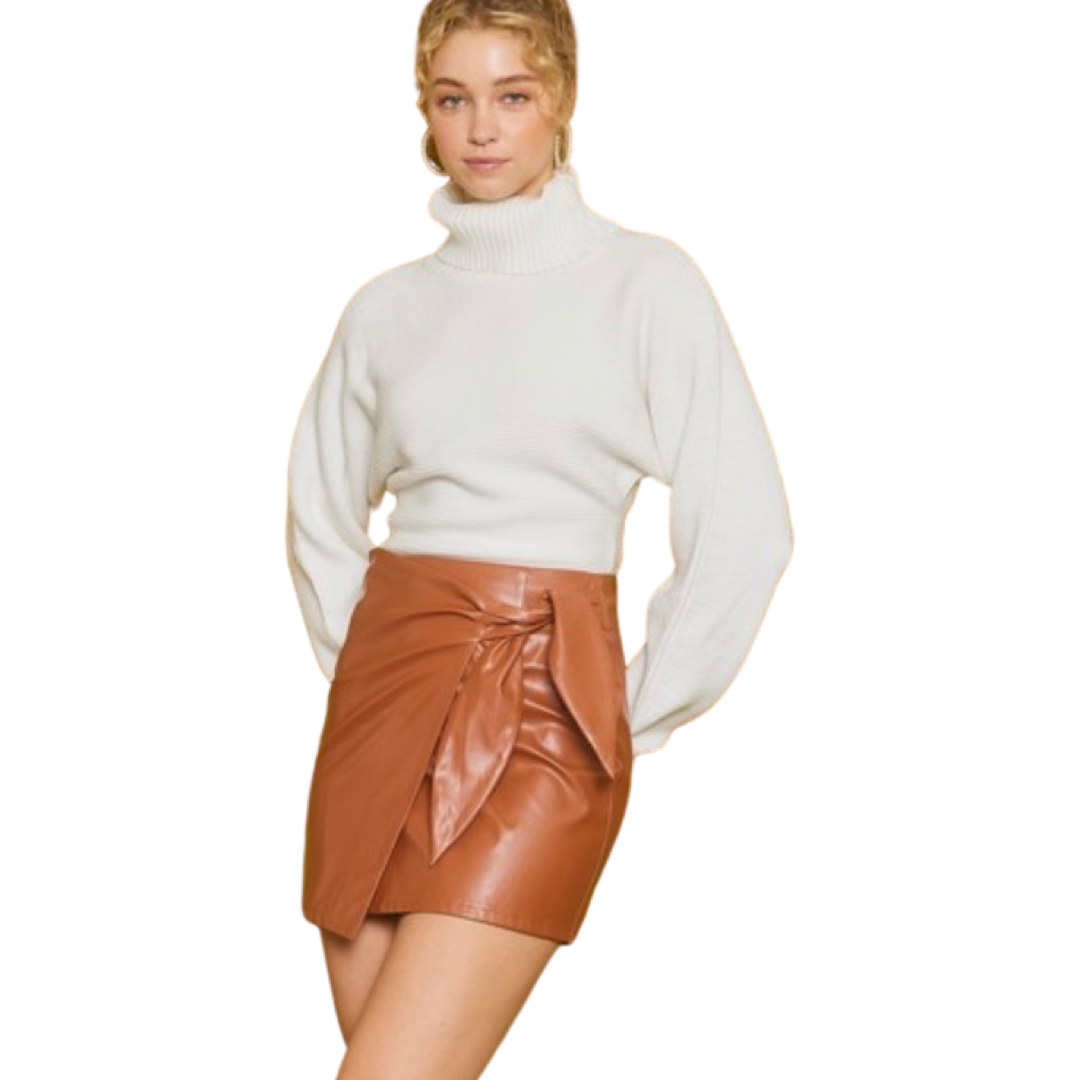 Apparel- Idem Ditto Crossover Tie Front Mini Skirt Skort