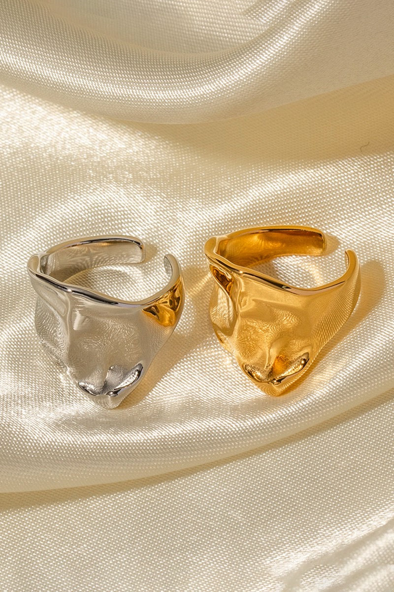 Rings- M&E Bling Chunky Gold Irregular Open Ring