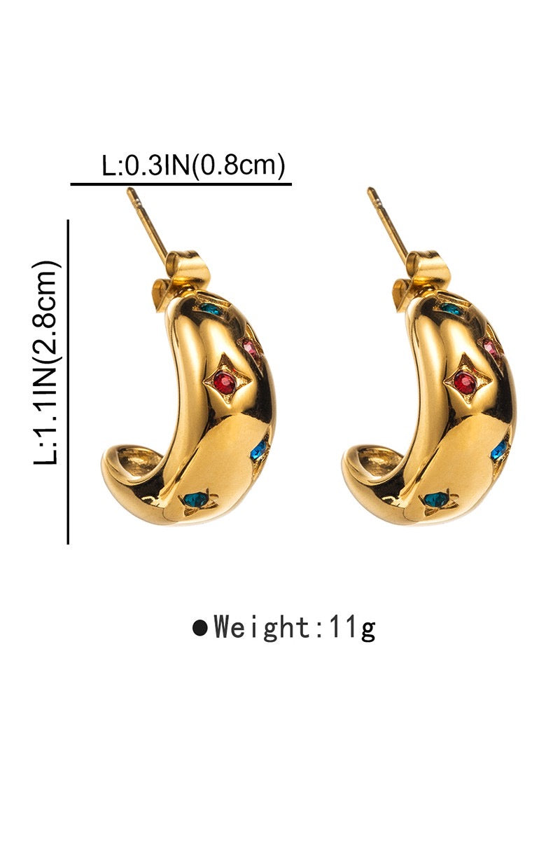 Earrings- M&E Bling Chunky Gold Hoops