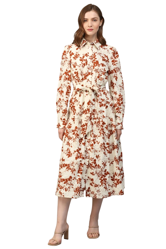 Apparel-Fate Broderie Anglaise Button Front Tie Waist Maxi Dress